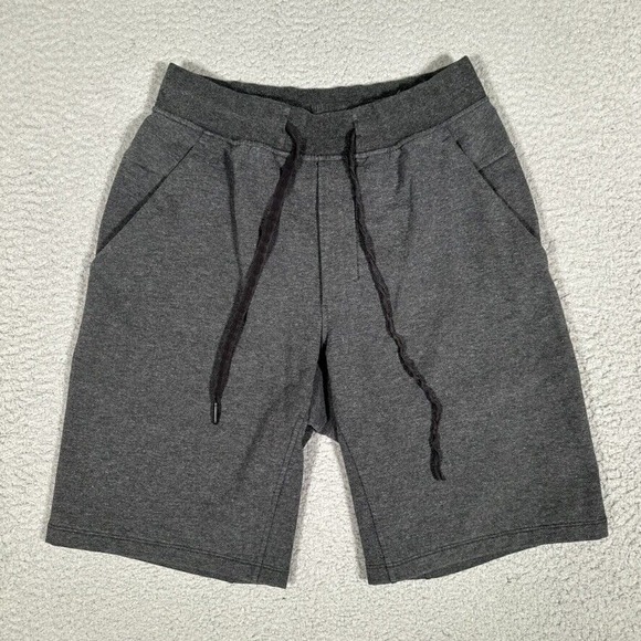 Lululemon Shorts Mens‎ Small Gray 9" City Sweat Casual Preppy Logo Drawstring - Picture 1 of 11